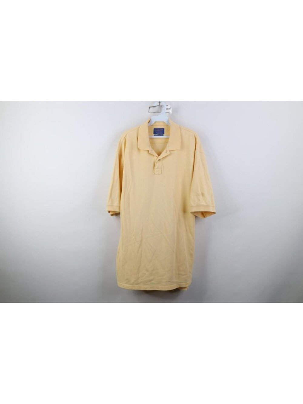 Vtg 90s Pendleton Mens XL Distressed Pique Cotton Knit Golf Polo Shirt Yellow